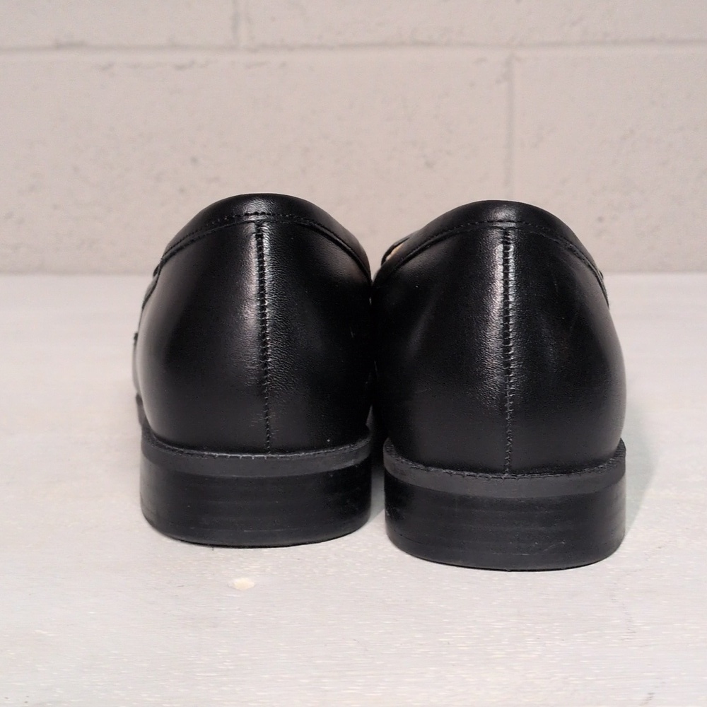 Alex Marie Gilmore Leather Bit Buckle Black Loafers, Size 7, CBK Style - Picture 2 of 9